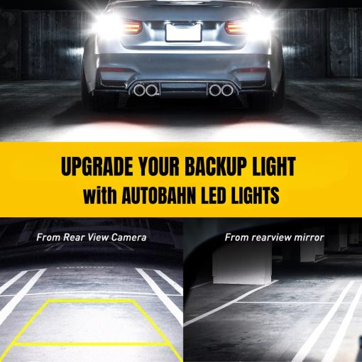 AUTOBAHN Retrofit T15 1600LM Reverse light 15 SMD 2835 6500K White LED Bulb (12V, 3.2W, 2 Bulbs) - Image 2