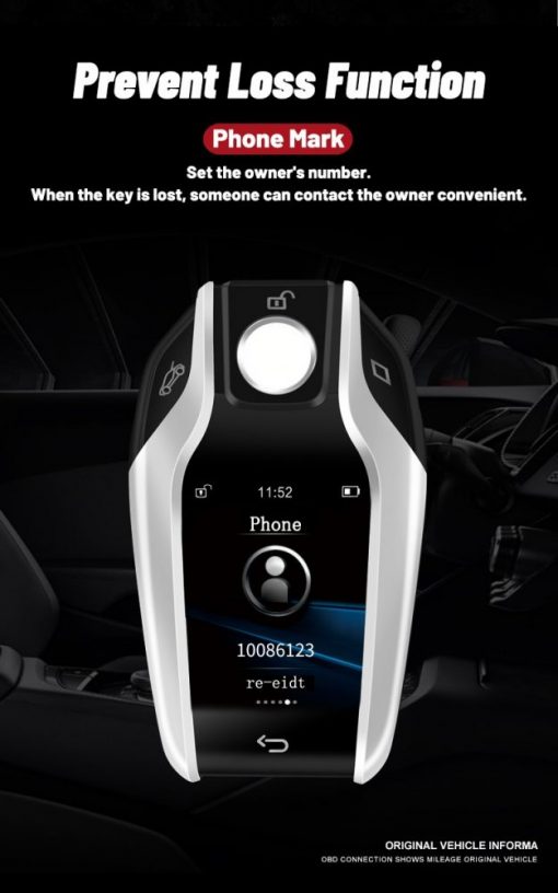 AUTOBAHN Car Smart Key 2.2 inch HD Touch Remote Keyless Entry Auto Lock Unlock Antitheft - Image 5