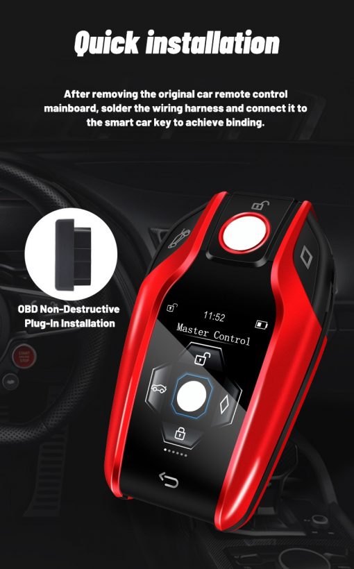 AUTOBAHN Car Smart Key 2.2 inch HD Touch Remote Keyless Entry Auto Lock Unlock Antitheft - Image 4