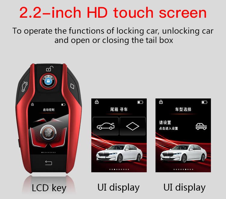 Custom key deals fob touch screen