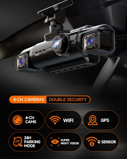 AUTOBAHN M750 4 Channel Dash Cam - 3K+3*1080P Recording | Night Vision | GPS | App Control - Image 3