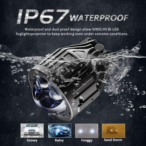 AUTOBAHN F9 Bi-LED 5000K Dual Laser Fog Projector 3 inch White 130W 20000LM - Image 2